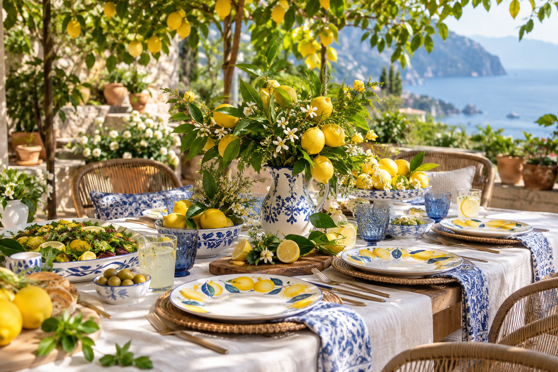 2027 Lemon Paper Plates party planning scene with coordinated supplies