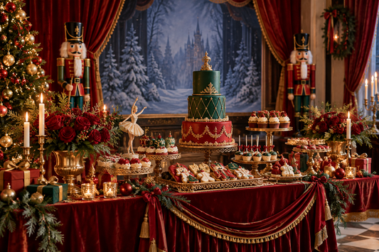 2027 Nutcracker party decorations party planning scene with coordinated supplies