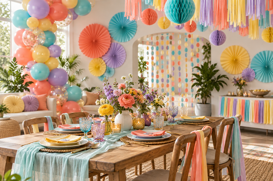 2027 Party decorations party planning scene with coordinated supplies