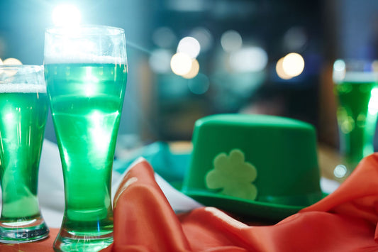 St. Patrick's Day party with green shamrock decorations and festive party supplies