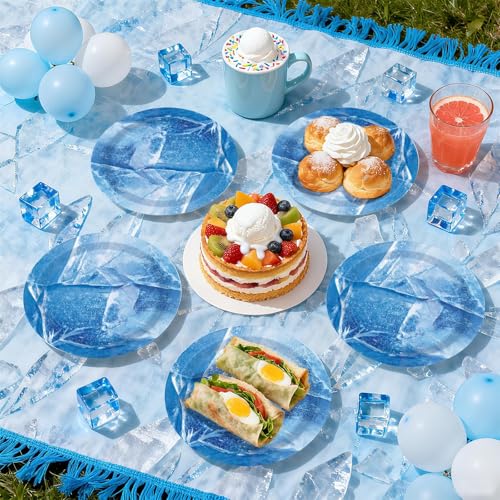 50 Pcs 9-inch Winter Frozen Party Paper Plates - Grencian