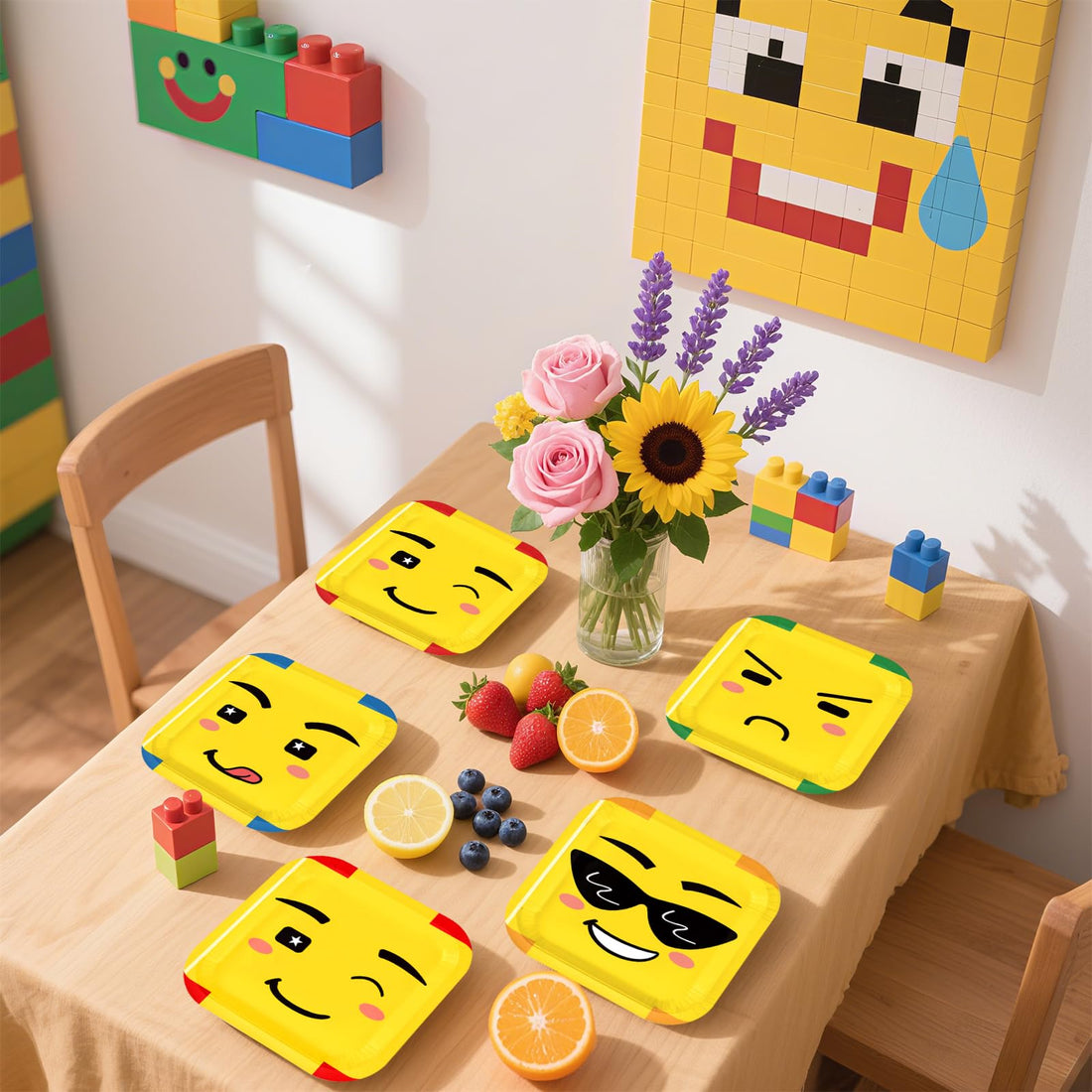 60 Pcs Facial Expression Party Plates - Grencian
