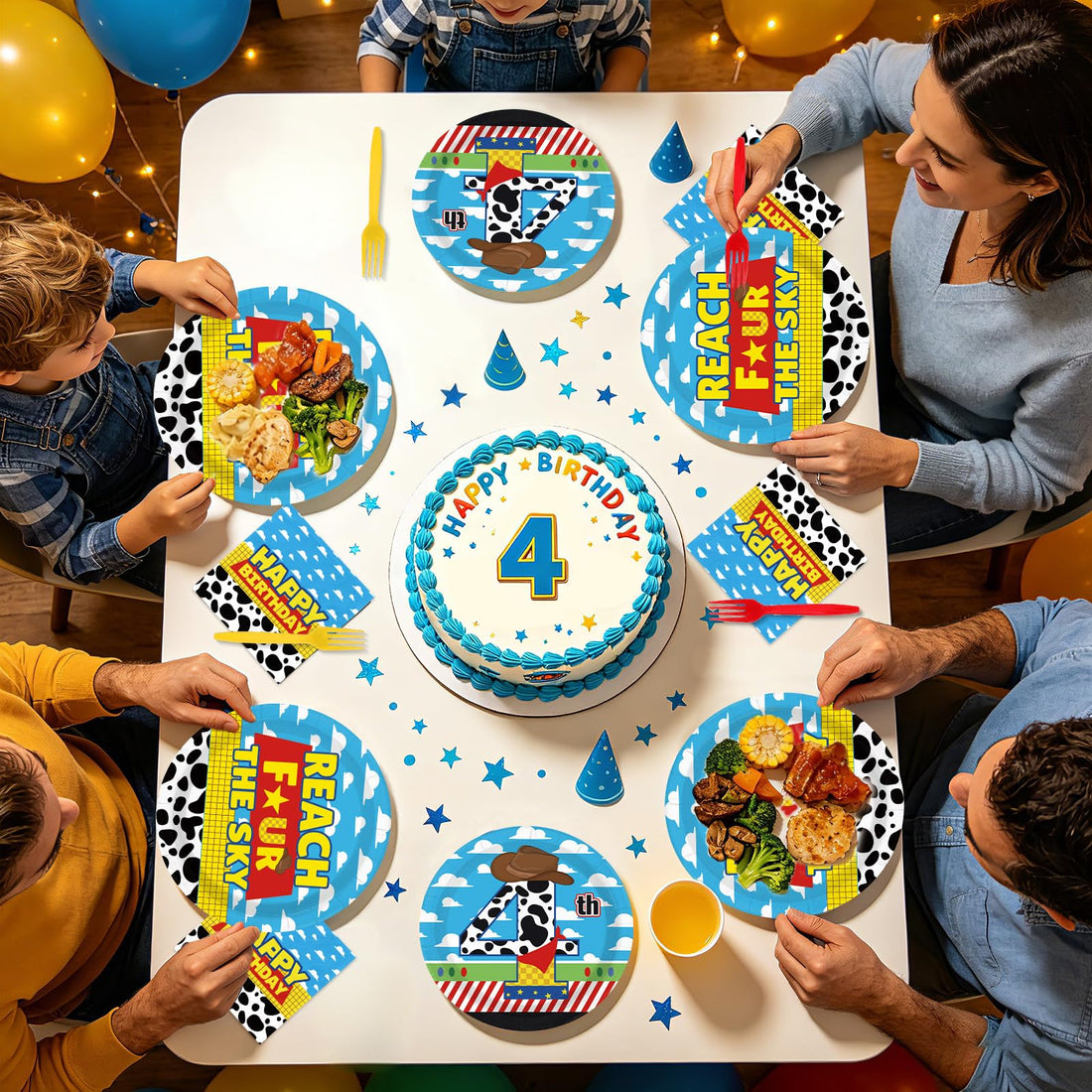 4th birthday party plates