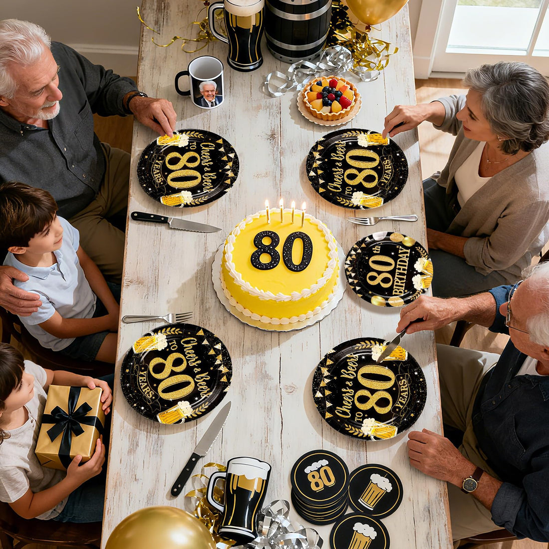 80th birthday plates