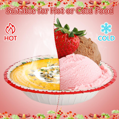 100 Pack Christmas Cartoon Paper Bowls - Grencian