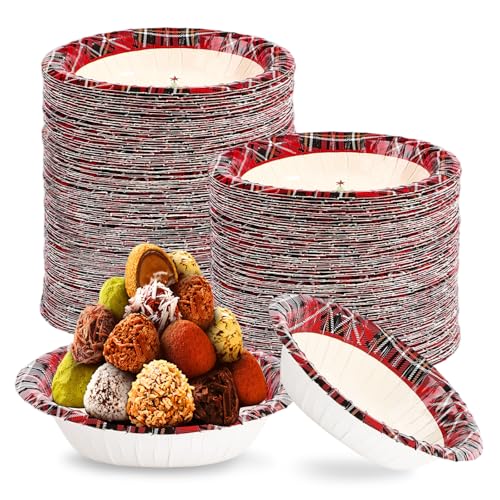 100 Pack Christmas Tree Paper Bowls - Grencian