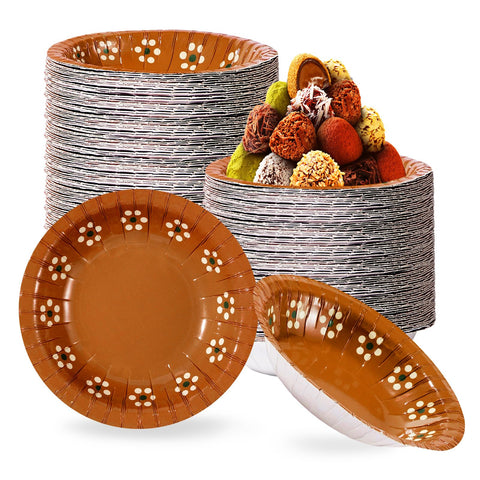 100 Pack Platos De Barro Mexicanos Paper Bowls - Grencian