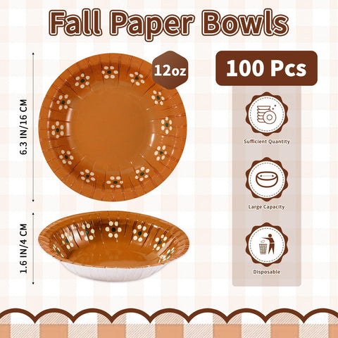 100 Pack Platos De Barro Mexicanos Paper Bowls - Grencian