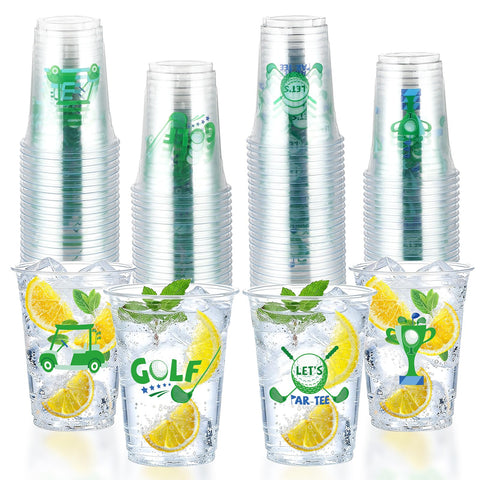 100 Pcs 16 oz Golf Ball Plastic Cups