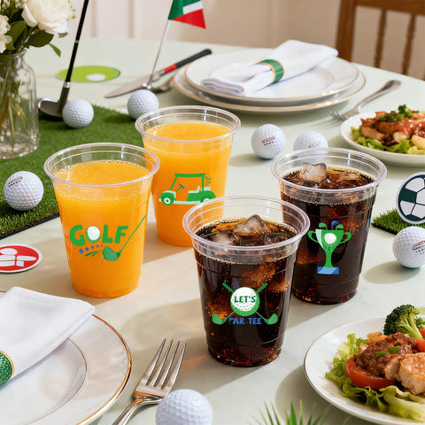 100 Pcs 16 oz Golf Ball Plastic Cups