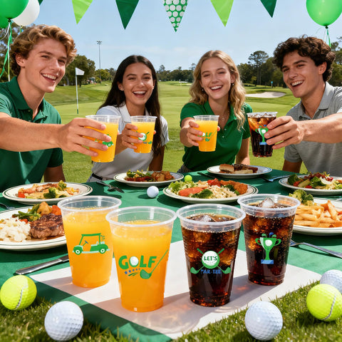 100 Pcs 16 oz Golf Ball Plastic Cups