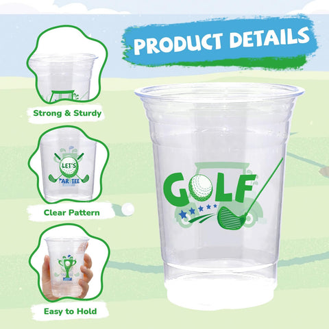 100 Pcs 16 oz Golf Ball Plastic Cups