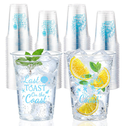 100 Pcs 16 oz Last Toast on the Coast Plastic Cups
