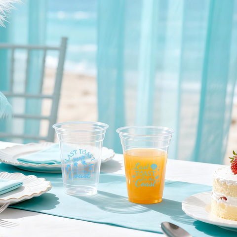 100 Pcs 16 oz Last Toast on the Coast Plastic Cups
