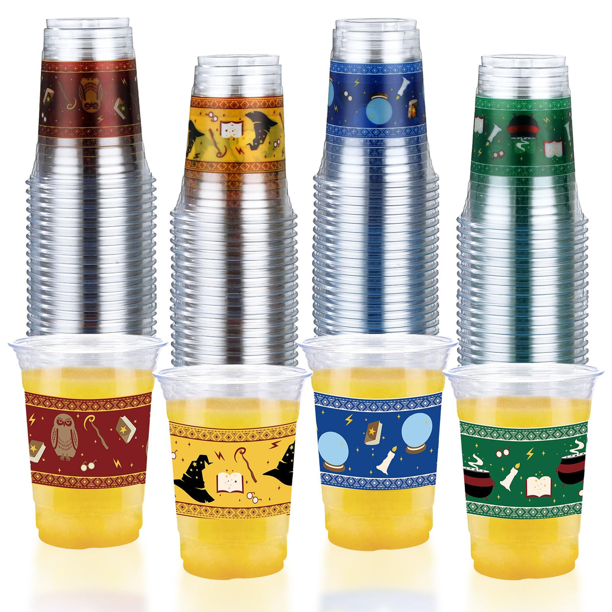 100 Pcs 16 oz Magical Wizard Plastic Cups - Grencian