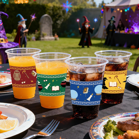 100 Pcs 16 oz Magical Wizard Plastic Cups - Grencian