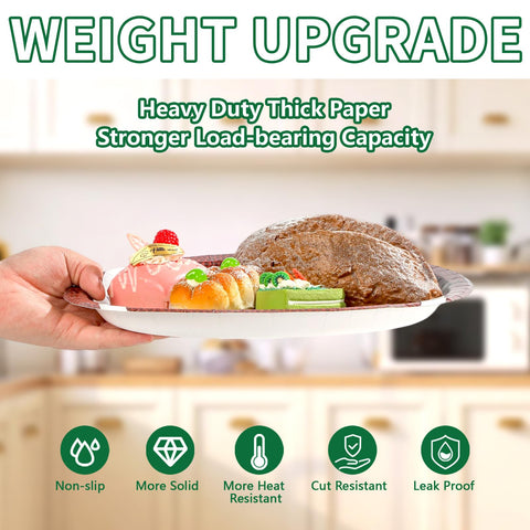 100 Pcs 4-Pattern Football Oval Party Paper Plates - Grencian