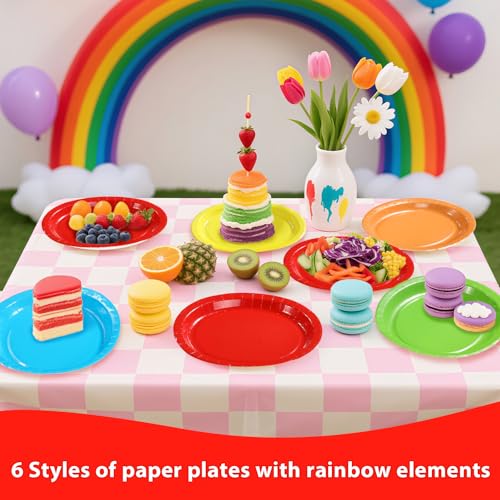 100 Pcs 5 Classic Colors Oval Party Paper Plates - Grencian