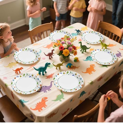 100 Pcs 7-inch Dinosaur Party Paper Plates - Grencian