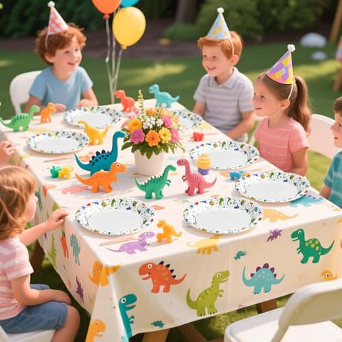 100 Pcs 7-inch Dinosaur Party Paper Plates - Grencian