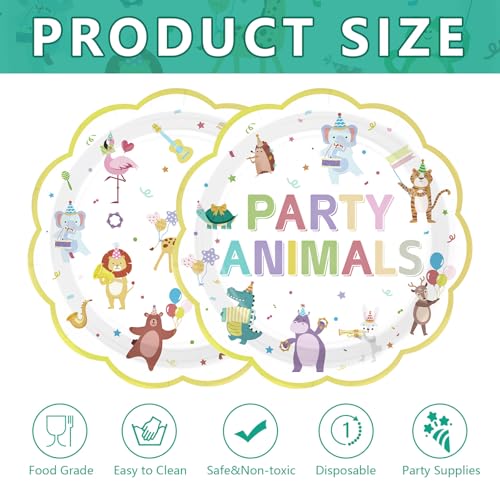 100 Pcs 9" and 7" Carnival Party Scalloped Paper Plates - Grencian