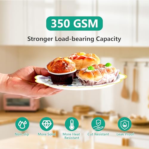 100 Pcs 9" and 7" Carnival Party Scalloped Paper Plates - Grencian