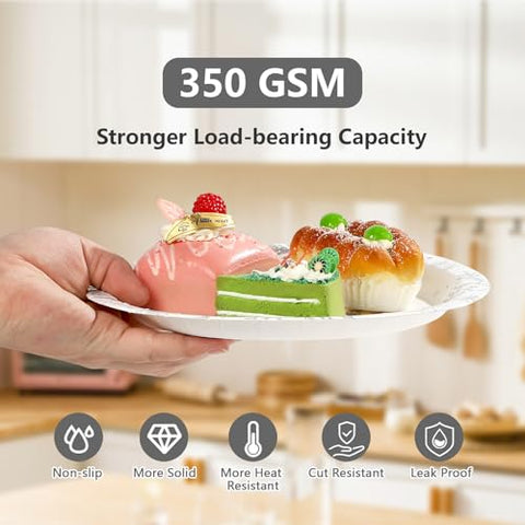 100 Pcs 9" and 7" Christmas Snowflake Party Paper Plates - Grencian