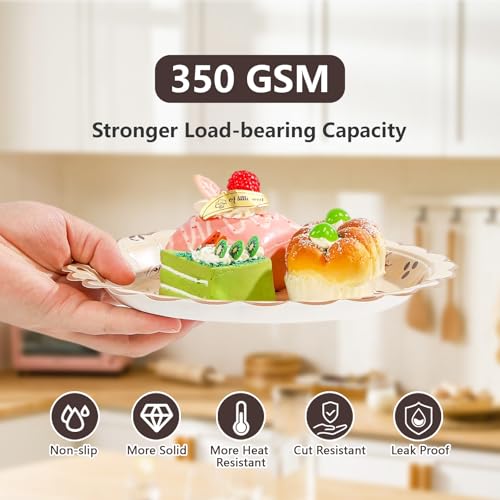 100 Pcs 9" and 7" Martini Party Scalloped Paper Plates - Grencian