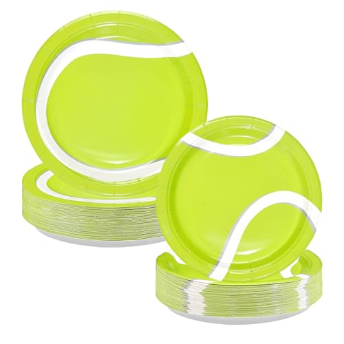 100 Pcs 9" and 7" Tennis Party Paper Plates - Grencian