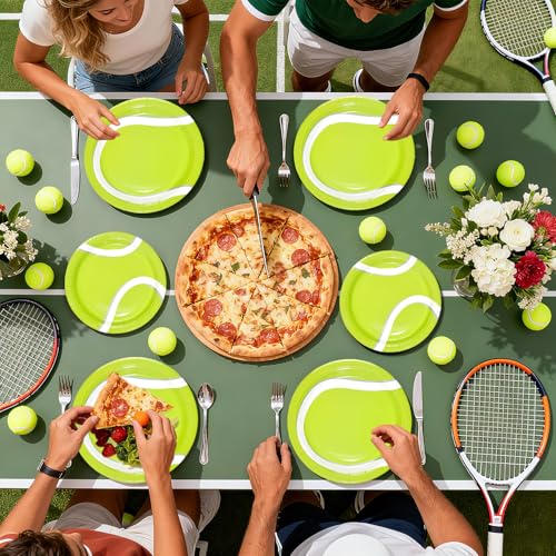 100 Pcs 9" and 7" Tennis Party Paper Plates - Grencian