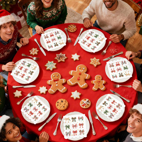 100 Pcs Bow Scalloped Square Party Napkins - Grencian