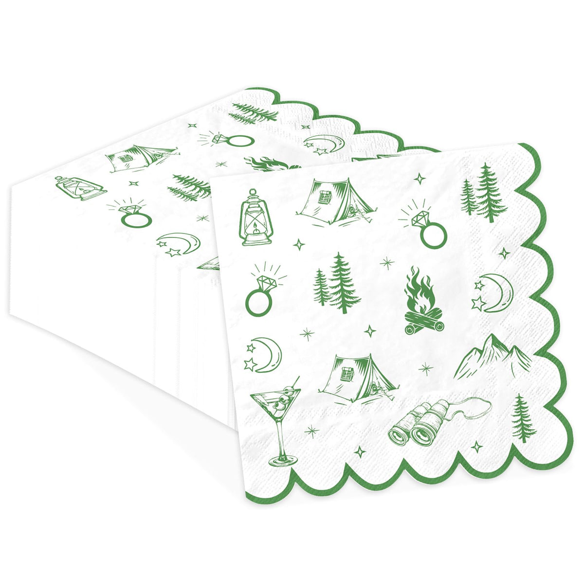 100 Pcs Camp Bachelorette Square Party Napkins