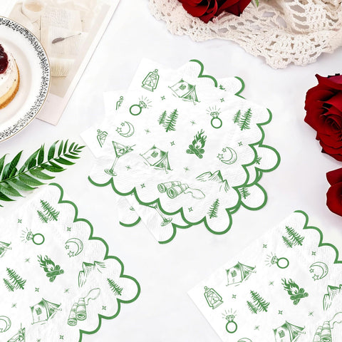 100 Pcs Camp Bachelorette Square Party Napkins