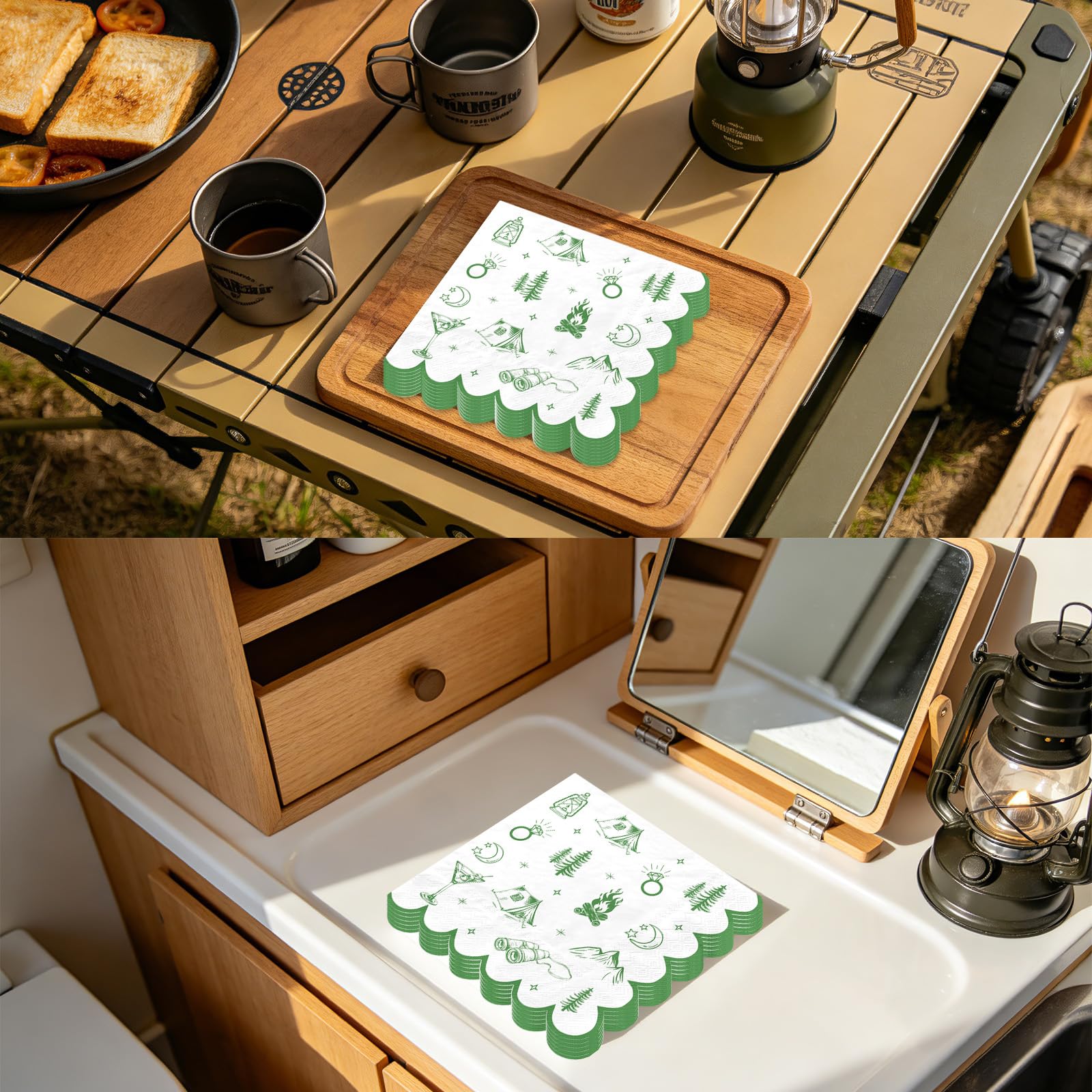 100 Pcs Camping Square Party Napkins - Grencian