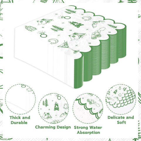 100 Pcs Camping Square Party Napkins - Grencian