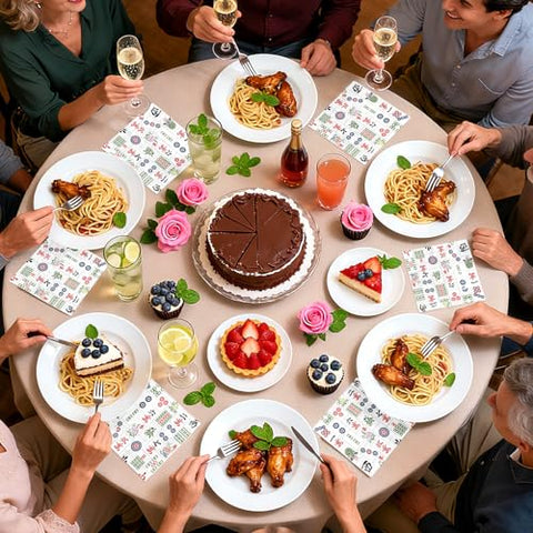 100 Pcs Classic Mah Jong Square Party Napkins - Grencian