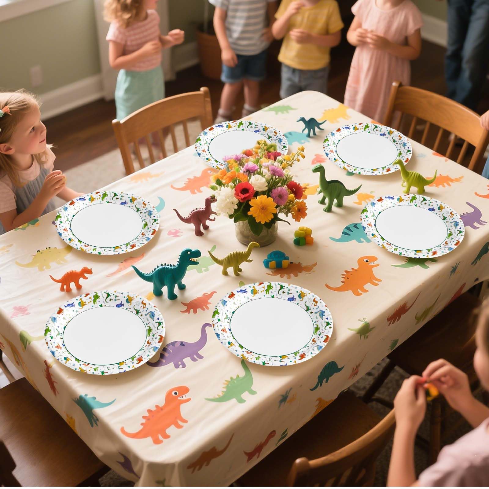 100 Pcs Dinosaur Party Paper Plates - Grencian