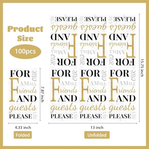 100 Pcs Friends Family Square Party Napkins - Grencian
