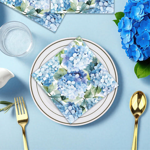 100 Pcs Hydrangea Square Party Napkins 2 Ply - Grencian