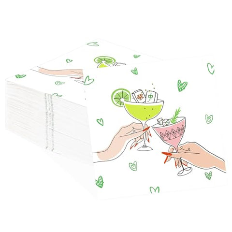 100 Pcs Mah Jong Cocktail Square Party Napkins - Grencian