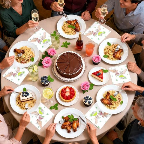 100 Pcs Mah Jong Cocktail Square Party Napkins - Grencian