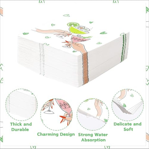 100 Pcs Mah Jong Cocktail Square Party Napkins - Grencian