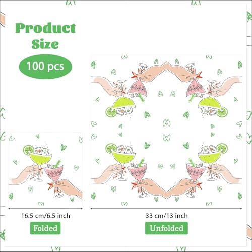100 Pcs Mah Jong Cocktail Square Party Napkins - Grencian