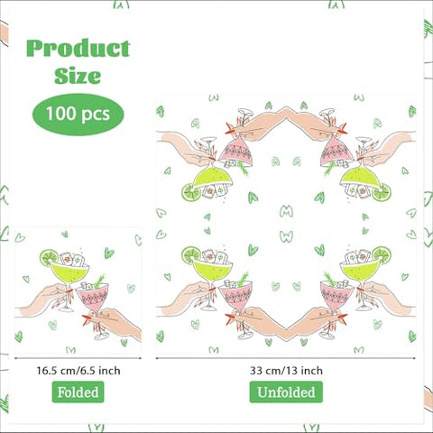 100 Pcs Mah Jong Cocktail Square Party Napkins - Grencian
