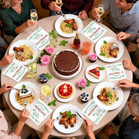 100 Pcs Mah Jong Girls Square Party Napkins - Grencian