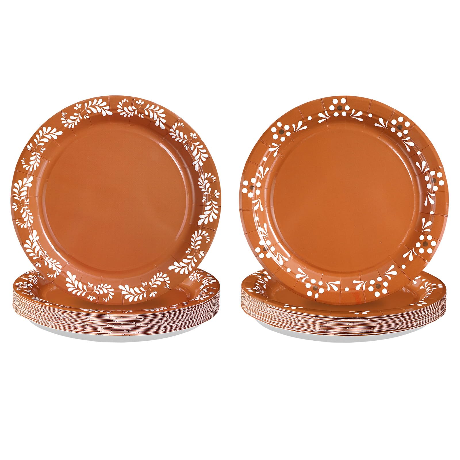 100 Pcs Mexican Pottery Cielito Party Paper Plates - Grencian