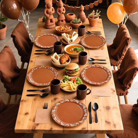 100 Pcs Mexican Pottery Cielito Party Paper Plates - Grencian
