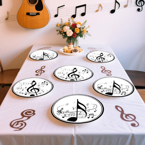 100 Pcs Music Notes Party Paper Plates - Grencian