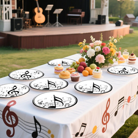 100 Pcs Music Notes Party Paper Plates - Grencian