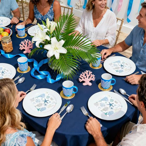 100 Pcs Ocean Coral Square Party Napkins - Grencian